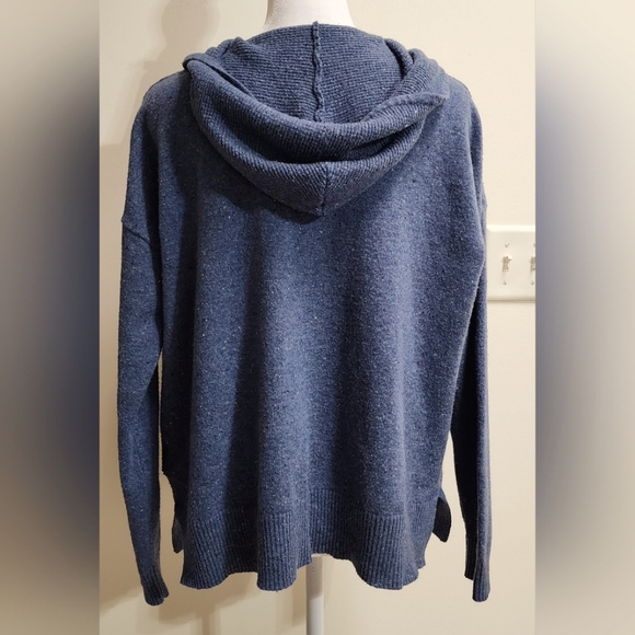 Vintage C&C Blue Zip-up Textured Knit Sweater Cardigan Hoodie Size M - Picture 6 of 9